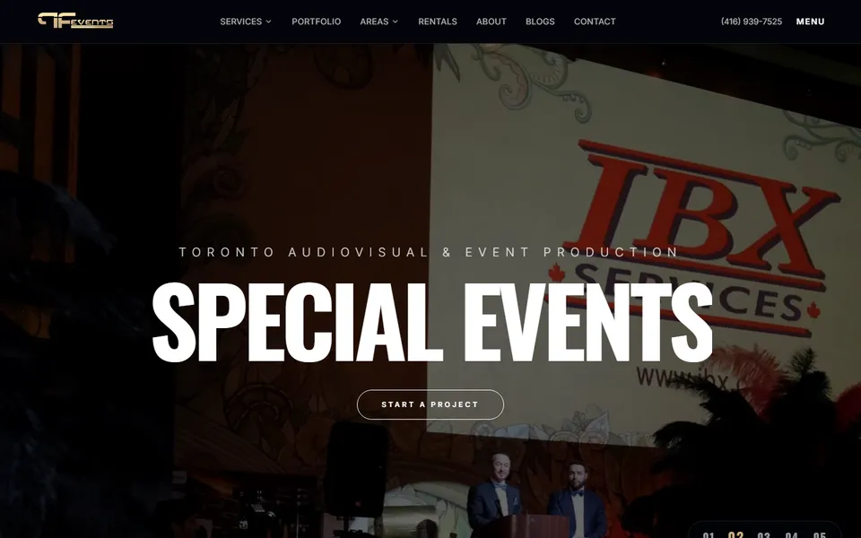 Future's Past Events website homepage