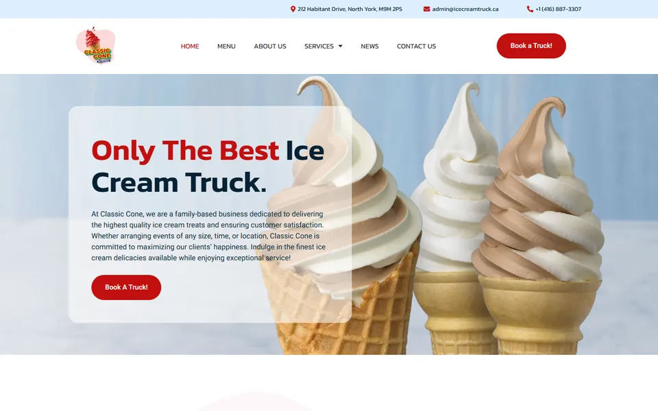Classic Cone website homepage