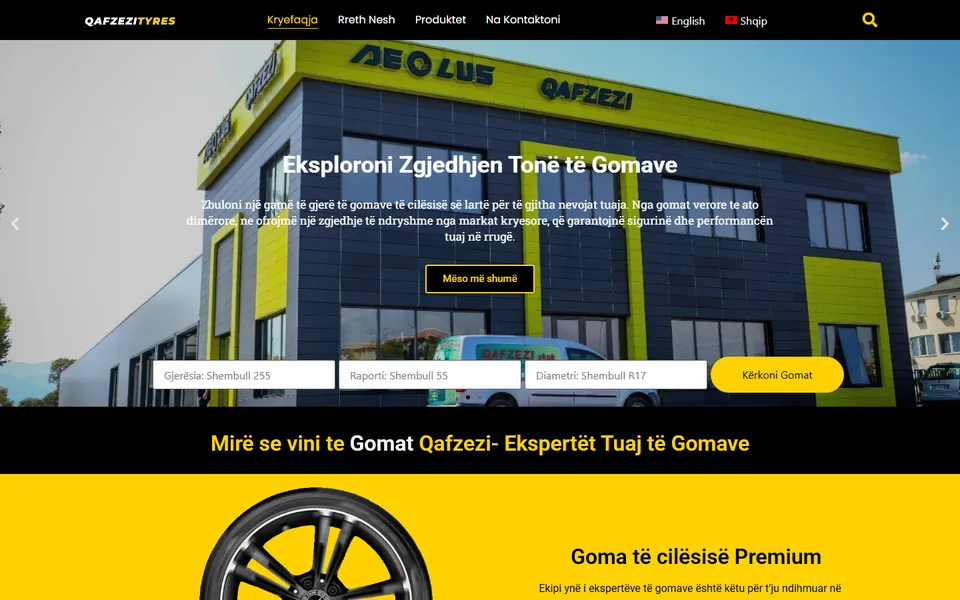 Gomat Qafzezi website homepage
