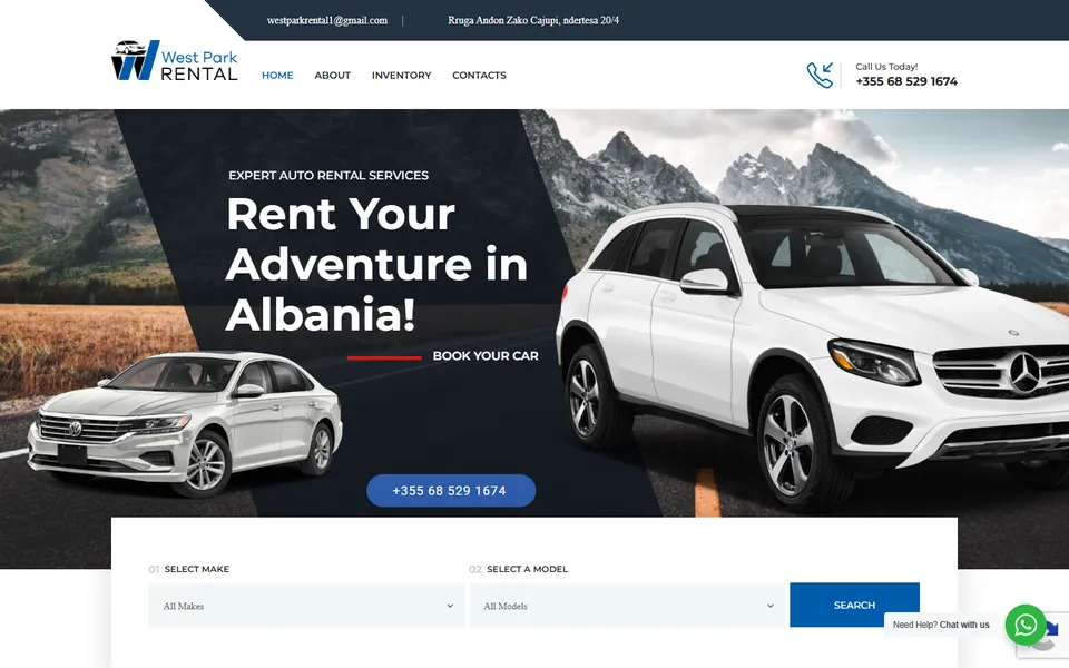 West Park Rental website homepage